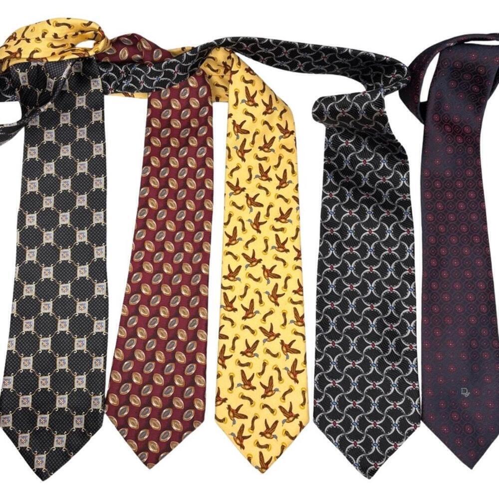 5 High End Silk Patterned Ties (Christian Dior, Jos. A. Bank, Brooks Brothers)
